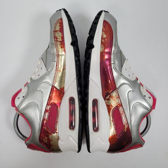 Nike Air Max 90 Premium Air Brush Women's Silver Pink 744596-001 US Size 8.5 - Picture 6 of 10